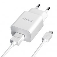 Мережевий зарядний пристрій HAVIT USB 5V/2А з кабелем Micro USB HV-ST111