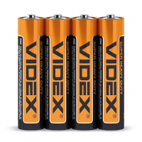 Батарейки солевые Videx R03P/AAA SHRINK блистер 4шт. R03P/AAA 4pcs S