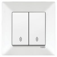 Выключатель проходной  2-х клавишный Viko Meridian белый (90970017-WH)