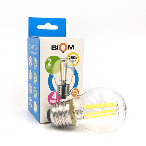 LED лампа Biom G45 4W E27 3000K FL-301