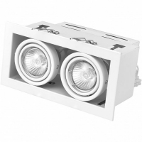 Точковий світильник карданний Eurolamp для ламп GU10*2 white LHK2-LED-GU10(white)