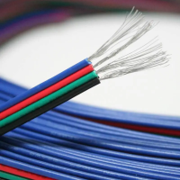Провод (кабель плоский) 4-жильный 0,32 мм AWG 22 для RGB ленты WIRE-4X032-22AWG 021004