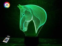 3D світильник "Конячка 3" з пультом+адаптер+батарейки (3ААА) 02-034
