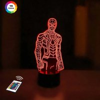 3D светильник "Человек-Паук 2" с пультом+адаптер+батарейки (3ААА) 6644КЕЕ45