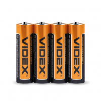 Батарейки сольові Videx R06P/AA  SHRINK блістер 4шт. R6P/AA 4pcs S