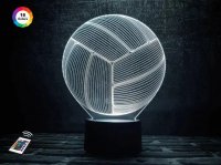 3D світильник "Волейбольний м'яч" з пультом+адаптер+батарейки (3ААА) 10-009