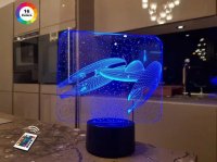 3D светильник "Космический корабль 5" с пультом+адаптер+батарейки (3ААА) 06-006