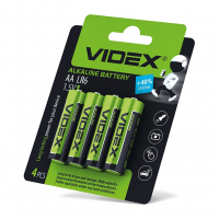 Батарейки лужні Videx LR06/АА BLISTER CARD блістер 4шт. LR6/AA 4pcs BC