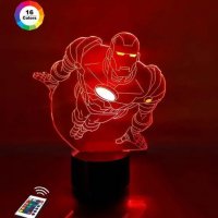 3D светильник "Железный человек 2" с пультом+адаптер+батарейки (3ААА) 05-037