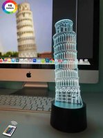 3D светильник "Пизанская Башня" с пультом+адаптер+батарейки (3ААА) 3DTL-0020