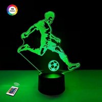 3D світильник "Футболіст" з пультом+адаптер+батарейки (3ААА) 5647РР