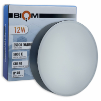 LED светильник накладной Biom 12W 5000К IP40 круглый черный NL-2-R12-B-5 25795