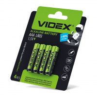 Батарейки щелочные Videx LR03/AAA овка BLISTER CARD блистер 4шт. LR03/AAA 4pcs BC