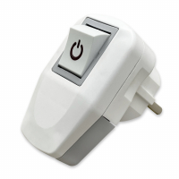 Вилка AY-KA с выключателем и заземлением белая 62-13-10