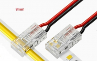 Конектор LT для світлодіодної стрічки COB-X8TC 8мм 2pin-2pin з дротом 22209
