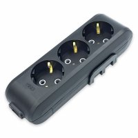 Колодка 3 гнезда Viko Multi-let c заземлением черная 90134300