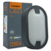 LED світильник Videx ЖКГ овальний 15W 5000K IP65 чорний VL-BH12O-155