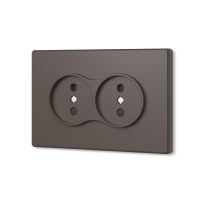 Розетка Videx Nota подвійна без заземлення мокко VF-NT-SK2-BR
