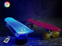 3D світильник "Скейт" з пультом+адаптер+батарейки (3ААА) 09-015