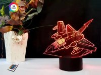 3D світильник "Літак 5" з пультом+адаптер+батарейки (3ААА) 09-048