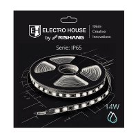 LED стрічка ElectroHouse SMD2835 180шт/м 14W/м IP65 24V 4000K EH-STR02IP65