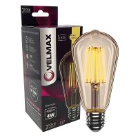 Світлодіодна лампа Velmax V-FILAMENT-AMBER-ST64 4W E27 2200K 21-43-25