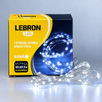 Led гирлянда Lebron линейная капли росы 50LED 5м IP20 белая 15-18-06