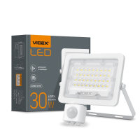 LED прожектор Videx F2e 30W 5000К с датчиком движения и освещенности VL-F2e305W-S