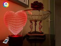 3D світильник "Серце" з пультом+адаптер+батарейки (3ААА) 01-011