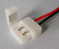 Коннектор Biom для LED ленты 12В 10мм зажим-провод 2pin, 15 см № 6  SC-06-SW-10-2 476