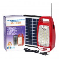 LED светильник аварийный DELUX REL-104 (6V 4,5Ah) 12W+1W 36LED IP20 с солнечной панелью 90018291