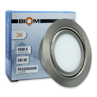 Точковий LED світильник Biom 3W 4500К вбудований коло хром VL-R3W-4-I