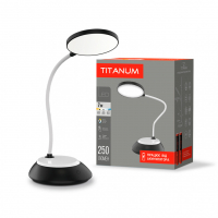 Настольная LED лампа Titanum DC3 TLTF-022B 7W 3000-6500K USB чёрная TLTF-022B