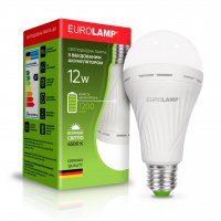 LED лампа аккумуляторная Eurolamp A70 12W E27 4500K 1200mAh LED-A70-12274(EM)