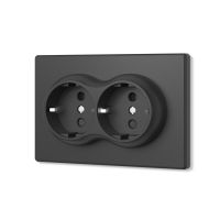 Розетка Videx Nota подвійна з заземленням чорна VF-NT-SK2G-BL