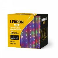 Led гірлянда Lebron L-CL-2023 штора 200LED 3х2м IP20 USB пульт ДК мульти 15-18-96