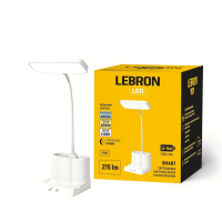 Настольная LED лампа аккумуляторная Lebron L-TL-7603 гибкая 5W 3000-6500K белый 15-13-41