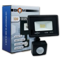 LED прожектор Biom 10W 6200К IP65 220V с датчиком движения S6-SMD-10-Slim+Sensor 24500