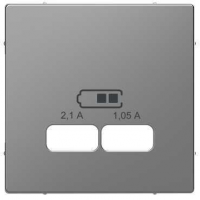 Центральная панель Schneider Merten D-Life для USB «Нержавеющая сталь» MTN4367-6036
