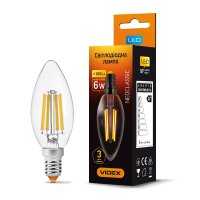 Світлодіодна LED лампа Videx Filament C37F 6W 3000K E14 VL-C37F-06143