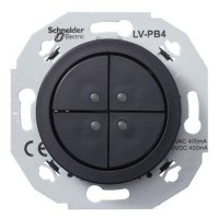 Кнопковий вимикач 4-полюсний 400мА RENOVA чорний, WDE011272