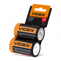 Батарейки сольові Videx R20P/D SHRINK CARD блістер 2шт. R2OP/D 2pcs SB
