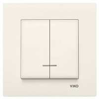 Выключатель 2-ух клавишный с подсветкой Viko Karre кремовый (90960150)