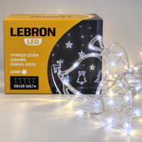 LED гирлянда Lebron штора 3x0,7м колокольчик 138LED 220В белая 15-18-92