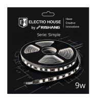 LED стрічка ElectroHouse Simple SMD2835 120шт/м 9W/м IP33 24V 6500K EH-STR3RS24