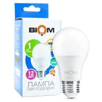 LED лампа Biom А60 12W E27 4500K switch dimmable матовая BT-532 14103