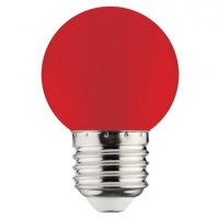 LED лампа Horoz красная G45 1W E27 001-017-0001-030