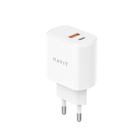 Мережевий зарядний пристрій HAVIT 20W USB-A+USB-C White HV-UCP019-WH