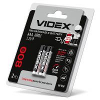 Аккумулятор Videx HR03 800mAh, 1.2V, 2 шт упаковка HR03/800/2DB