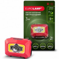 Портативный светодиодный налобный фонарь Eurolamp 3 Вт 6500K красный HL-3W(red)